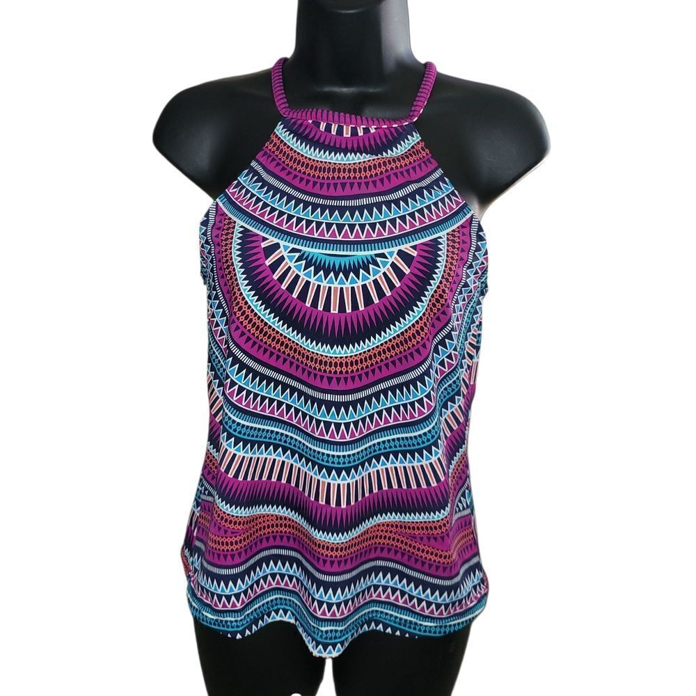 Jag Multicolor Halter Swim Top.